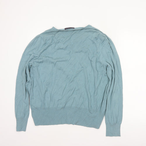Marks and Spencer Women Blue UK 22 V-Neck Button Cardigan