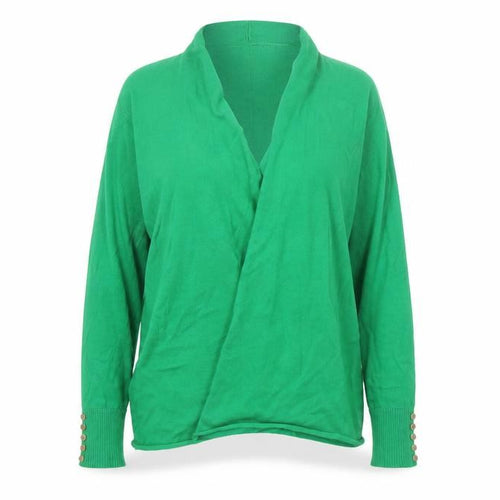 Marble Women Green UK 12 Open Cardigan Cotton Linen Knit Cowl Neck