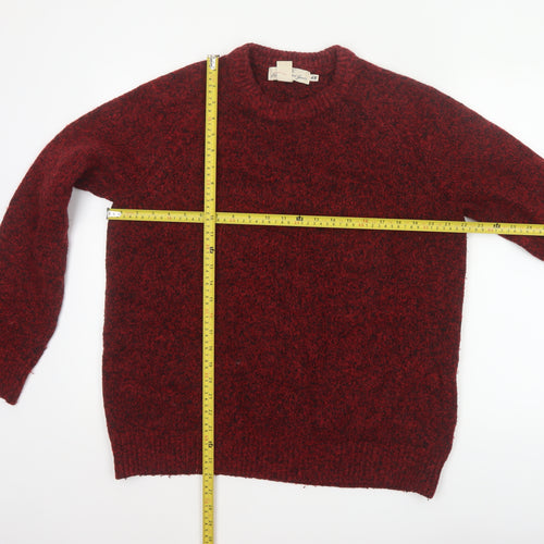 H&M LOGG Men’s Red Chunky Knit Crew Neck Pullover Jumper Size L
