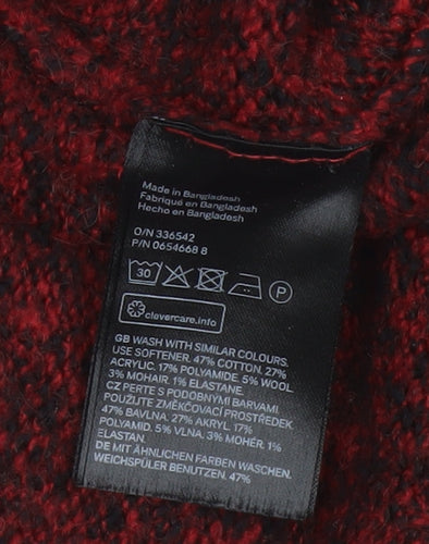 H&M LOGG Men’s Red Chunky Knit Crew Neck Pullover Jumper Size L