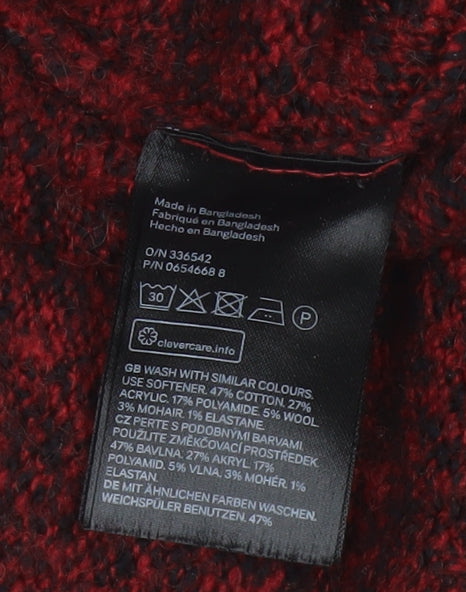 H&M LOGG Men’s Red Chunky Knit Crew Neck Pullover Jumper Size L