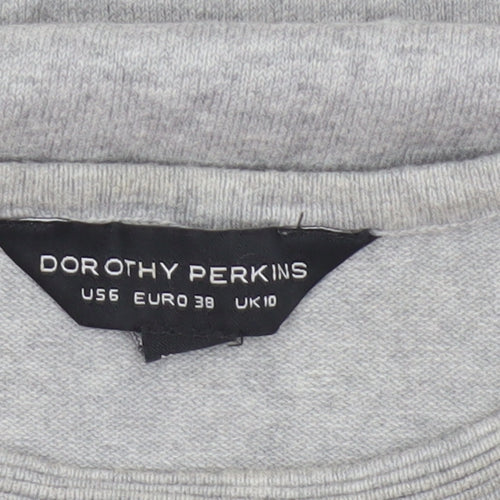 Dorothy Perkins Women Grey Lace Hem Knit Pullover Jumper UK 10