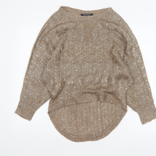Select Women’s Beige UK 12 Sequin Cable Knit Pullover Jumper