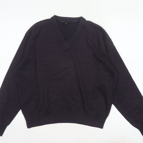 Gabicci Men’s Black V-Neck Knit Pullover Jumper Size M