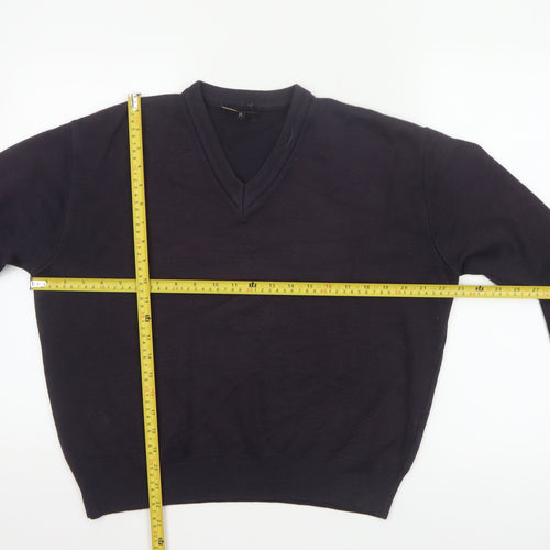 Gabicci Men’s Black V-Neck Knit Pullover Jumper Size M