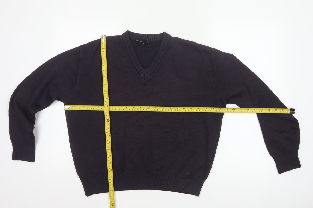 Gabicci Men’s Black V-Neck Knit Pullover Jumper Size M