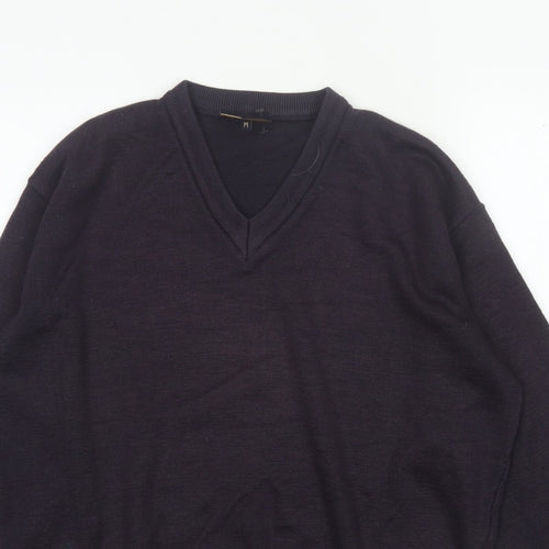 Gabicci Men’s Black V-Neck Knit Pullover Jumper Size M