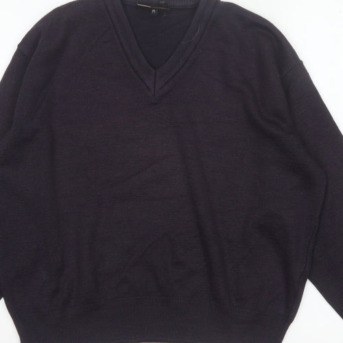 Gabicci Men’s Black V-Neck Knit Pullover Jumper Size M