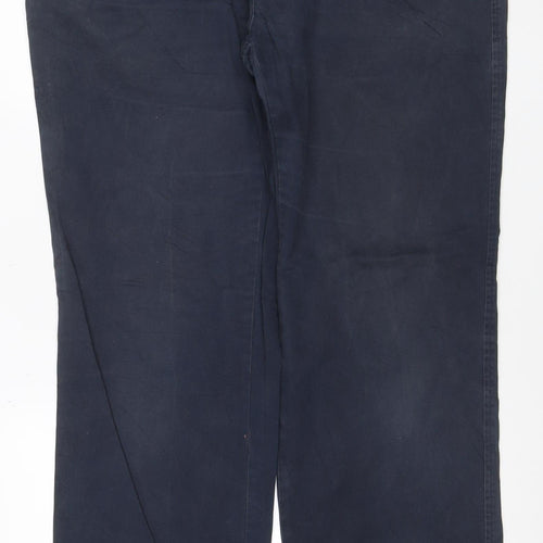 Marks & Spencer Men's Blue 40in 35in Regular Fit Chino Trousers