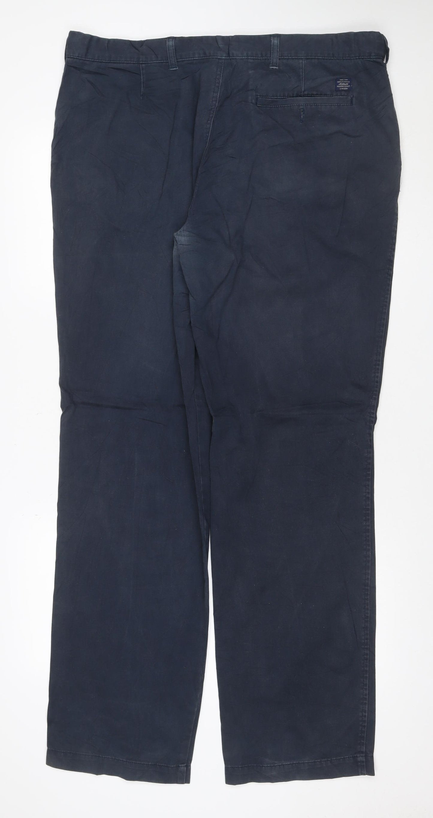 Marks & Spencer Men's Blue 40in 35in Regular Fit Chino Trousers