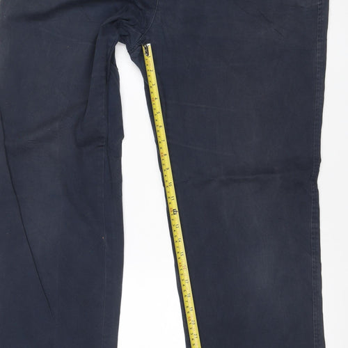 Marks & Spencer Men's Blue 40in 35in Regular Fit Chino Trousers