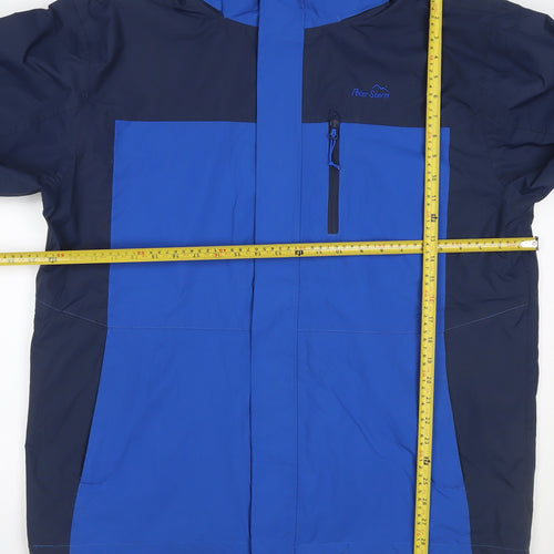 Peter Storm Men’s Blue XL Waterproof Outdoor Jacket Full Zip