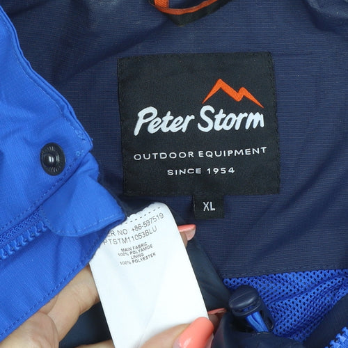 Peter Storm Men’s Blue XL Waterproof Outdoor Jacket Full Zip