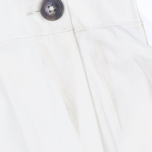Marks and Spencer Women Ivory UK 22 Wide-Leg Smart Trousers
