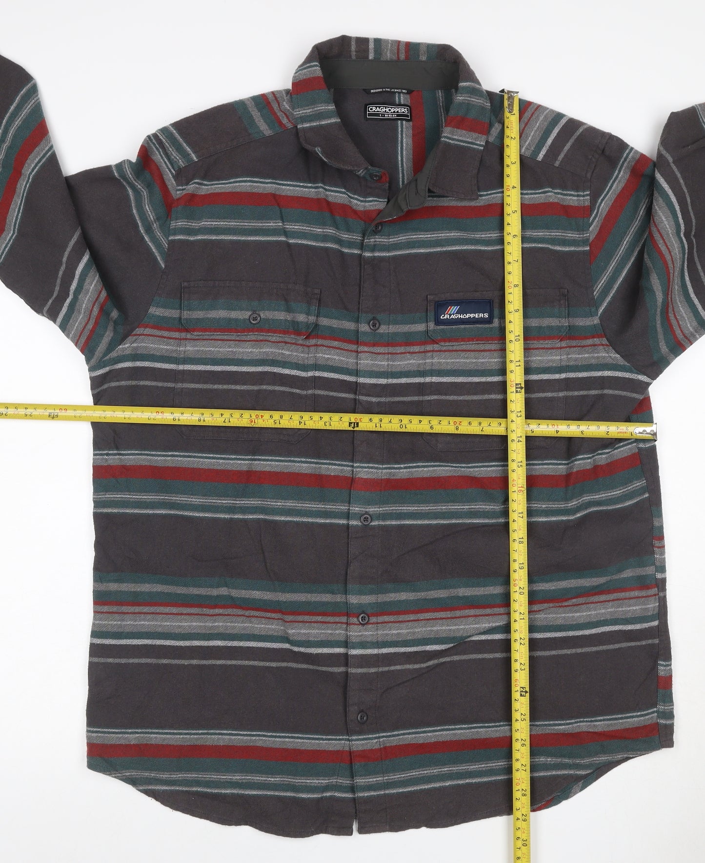 Craghoppers Men's Multicoloured L Striped Long Sleeve Button-Up Shirt
