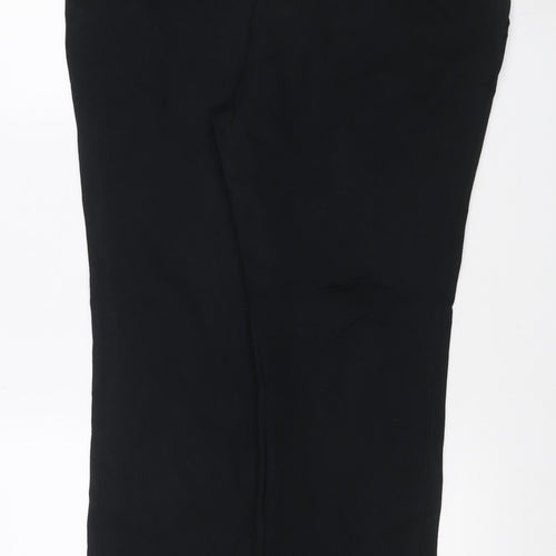 Wallis Women Black UK 16 Wide-Leg Stretch Dress Trousers Button Detail
