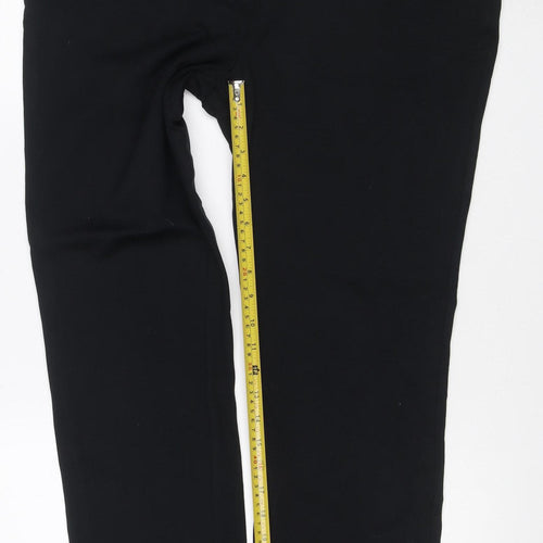 Wallis Women Black UK 16 Wide-Leg Stretch Dress Trousers Button Detail