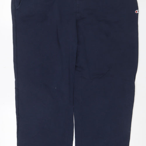 Champion Men's Blue L Fleece Sweatpants Elastic Waist Pockets