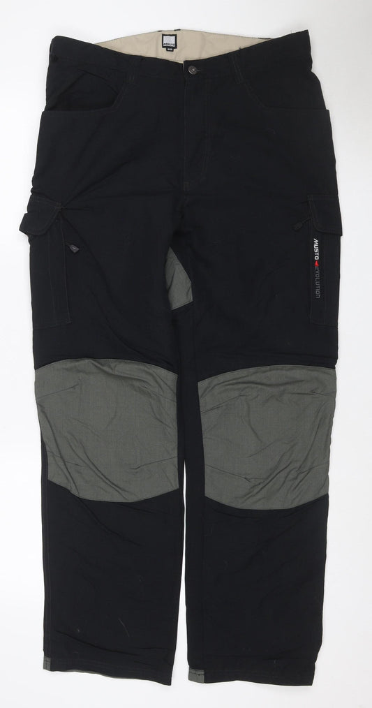Musto Men’s Black Grey 34R Evolution Waterproof Sailing Trousers