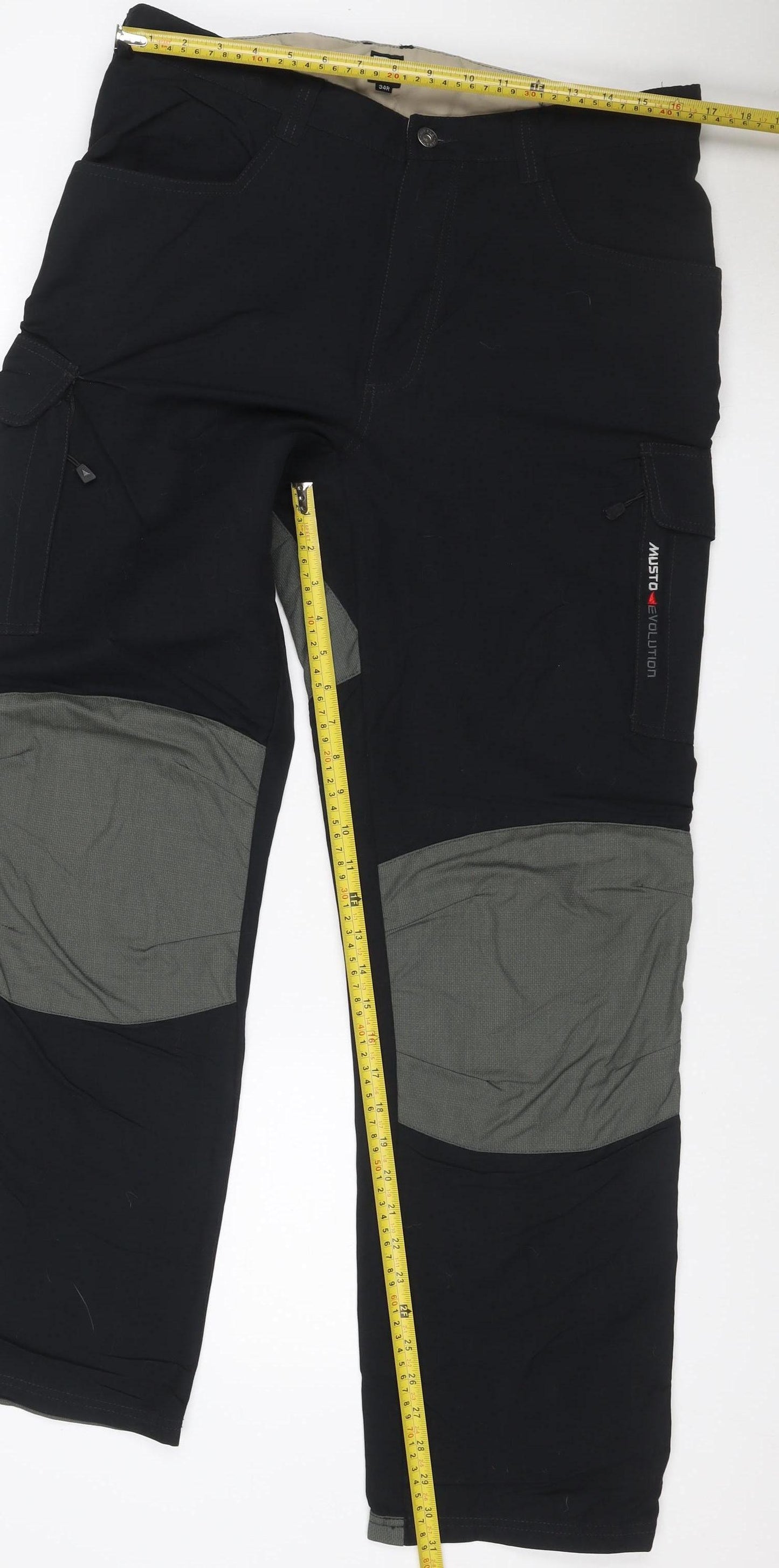 Musto Men’s Black Grey 34R Evolution Waterproof Sailing Trousers