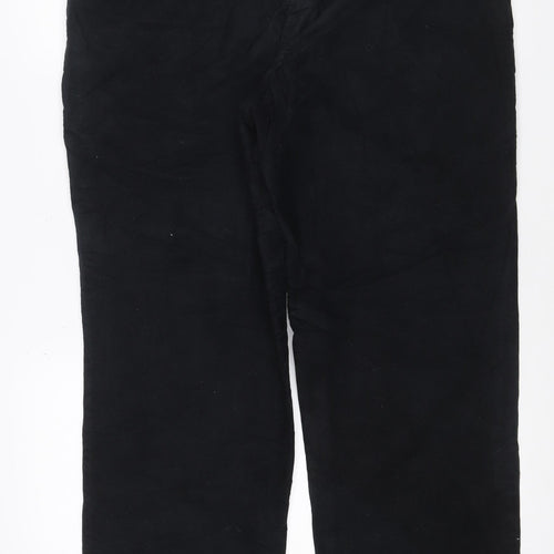 M&S Blue Harbour Men’s Black 36W 31L Regular Straight Chino Trousers