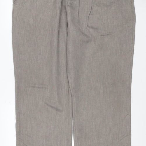 Cotton Traders Women Grey UK 14 Straight Leg Dress Trousers Pockets
