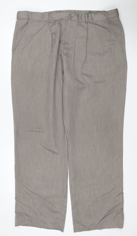 Cotton Traders Women Grey UK 14 Straight Leg Dress Trousers Pockets