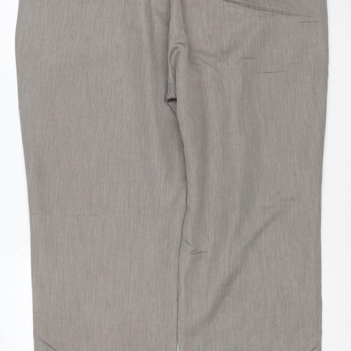 Cotton Traders Women Grey UK 14 Straight Leg Dress Trousers Pockets