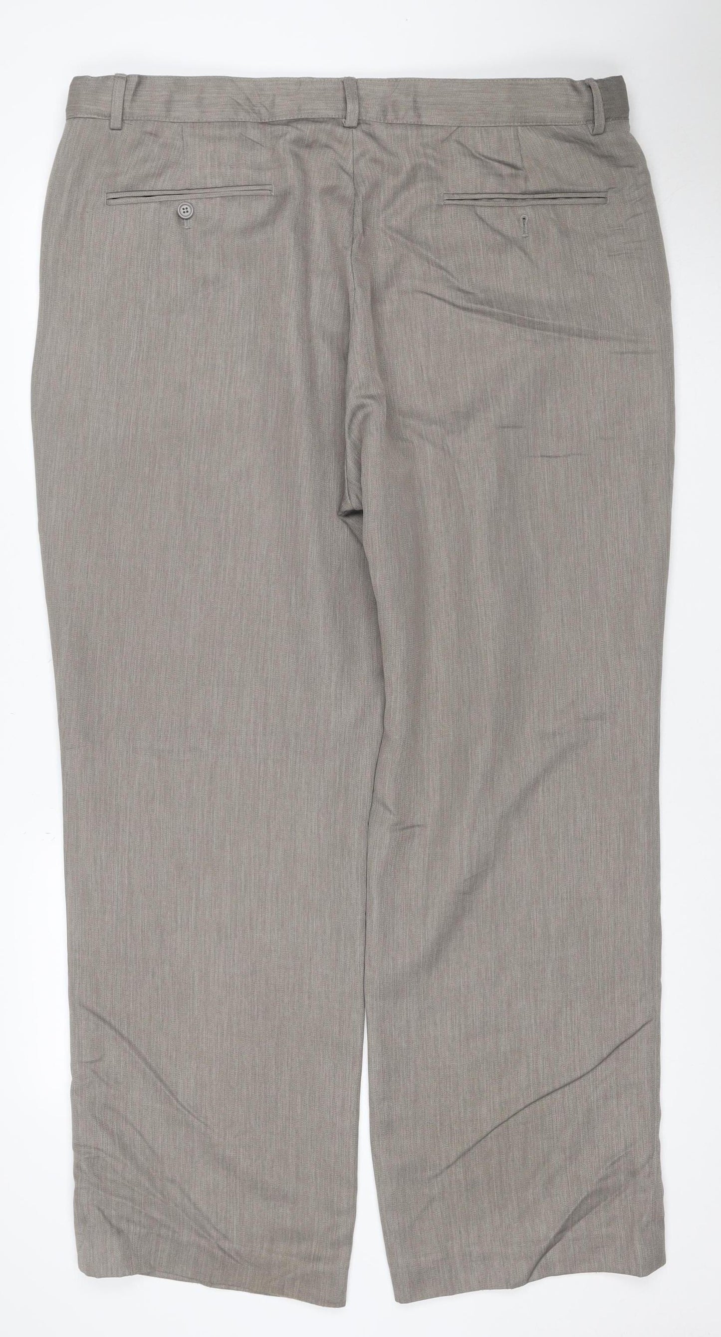 Cotton Traders Women Grey UK 14 Straight Leg Dress Trousers Pockets