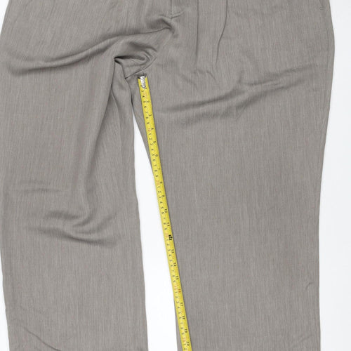 Cotton Traders Women Grey UK 14 Straight Leg Dress Trousers Pockets