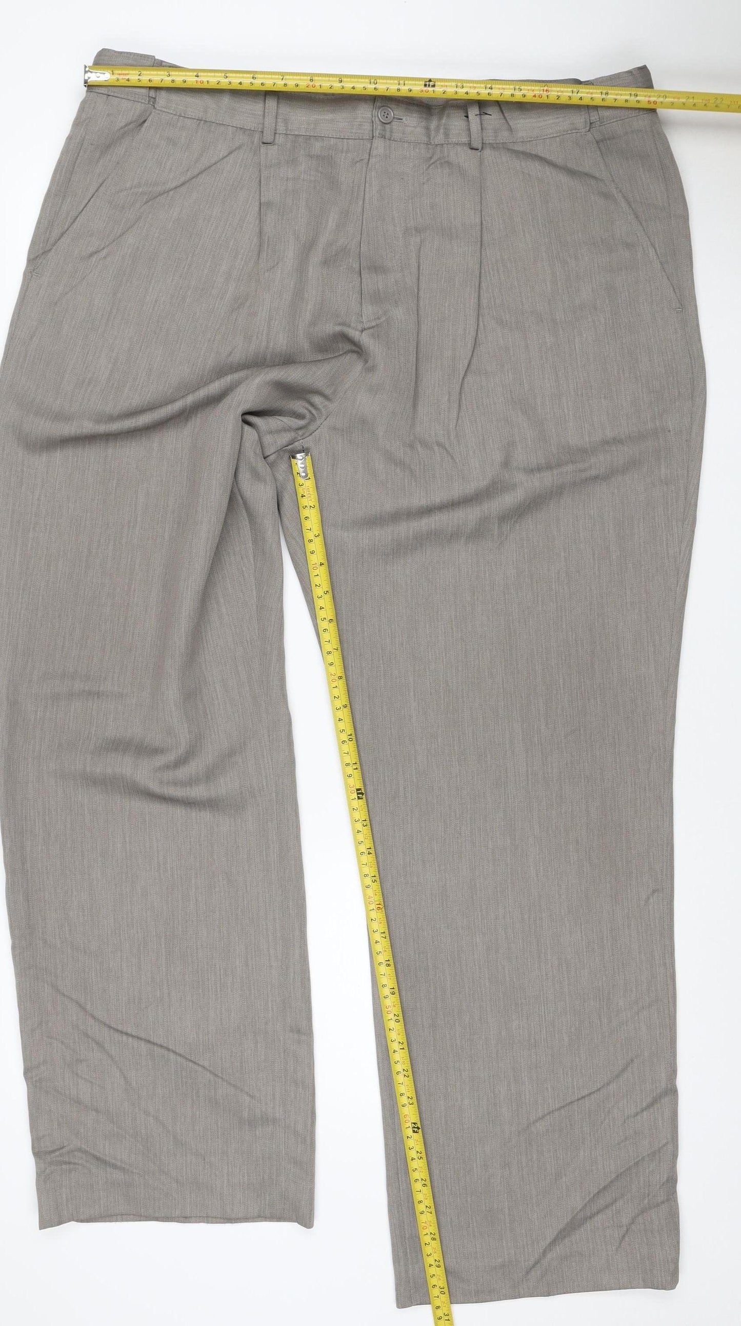 Cotton Traders Women Grey UK 14 Straight Leg Dress Trousers Pockets