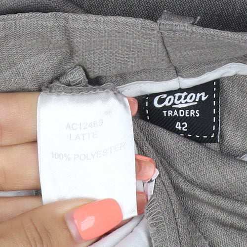 Cotton Traders Women Grey UK 14 Straight Leg Dress Trousers Pockets