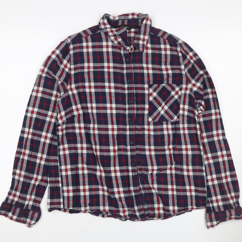New Look Women's Multicoloured UK 10 Basic Plaid Cotton Shirt