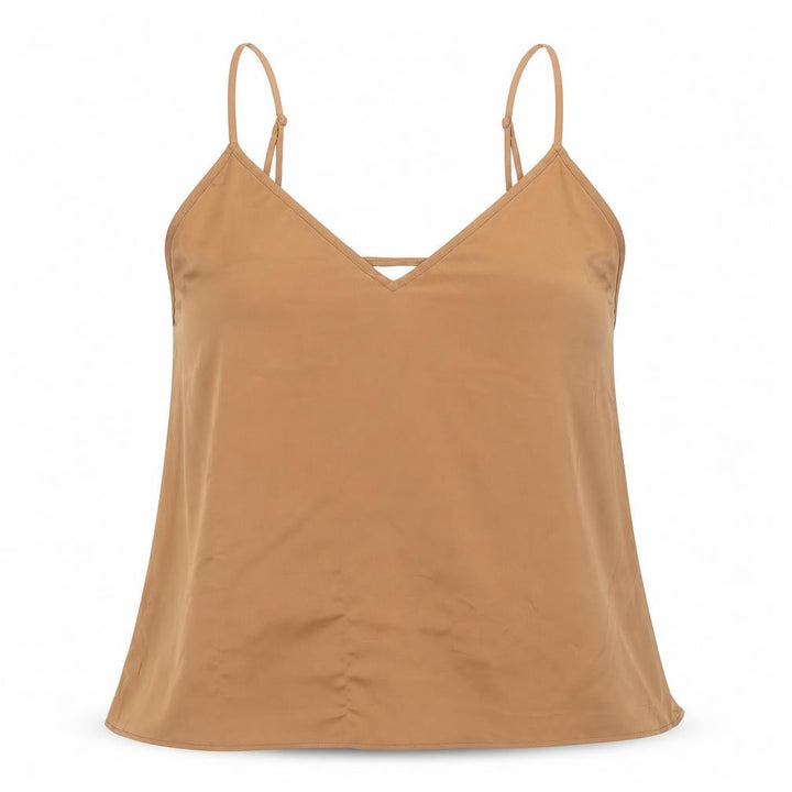 Uniqlo Women Brown L Camisole V-Neck Adjustable Strap Tank Top