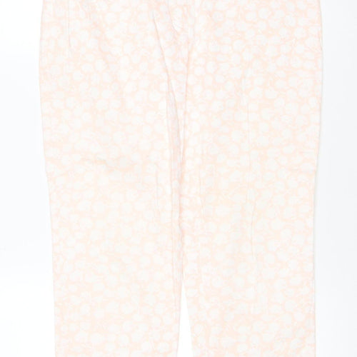 Marks & Spencer Women’s Pink Floral Cotton Stretch Trousers UK 10 Short