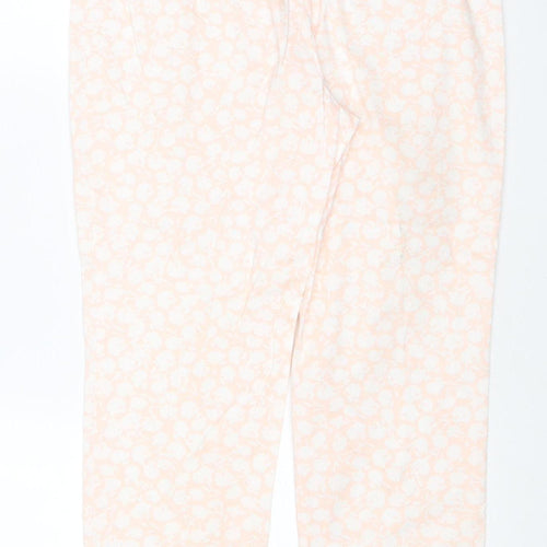 Marks & Spencer Women’s Pink Floral Cotton Stretch Trousers UK 10 Short