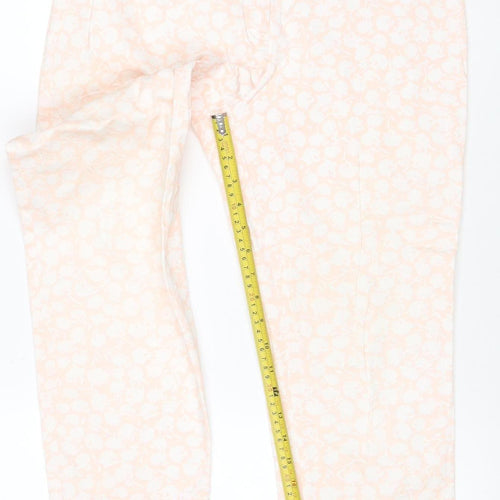 Marks & Spencer Women’s Pink Floral Cotton Stretch Trousers UK 10 Short