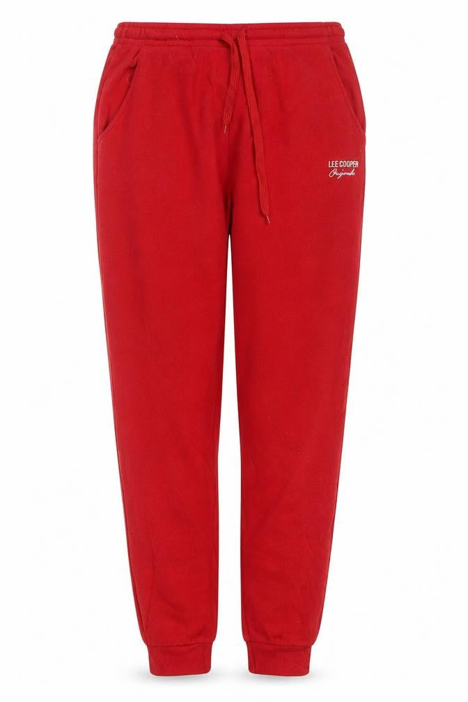 Front view of Lee Cooper Women Red UK 16 Sweatpants Jogger Drawstring Cotton Blend