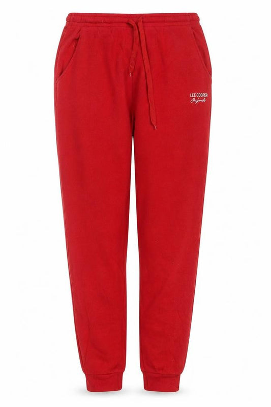 Lee Cooper Women Red UK 16 Sweatpants Jogger Drawstring Cotton Blend