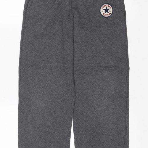 Converse Boys Grey Jogger Trousers 12-13 Years Cotton Blend Logo