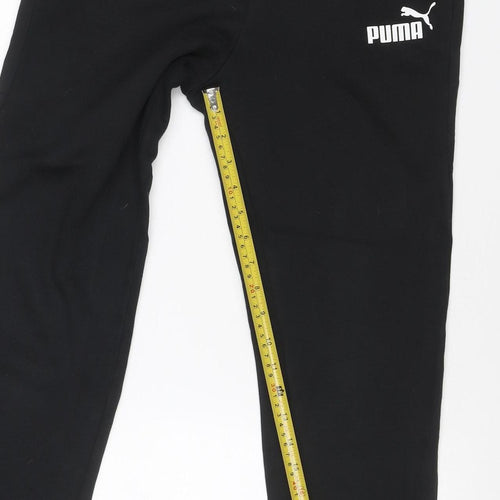 Puma Boys Black 13-14 Years Jogger Track Pants Elastic Waist