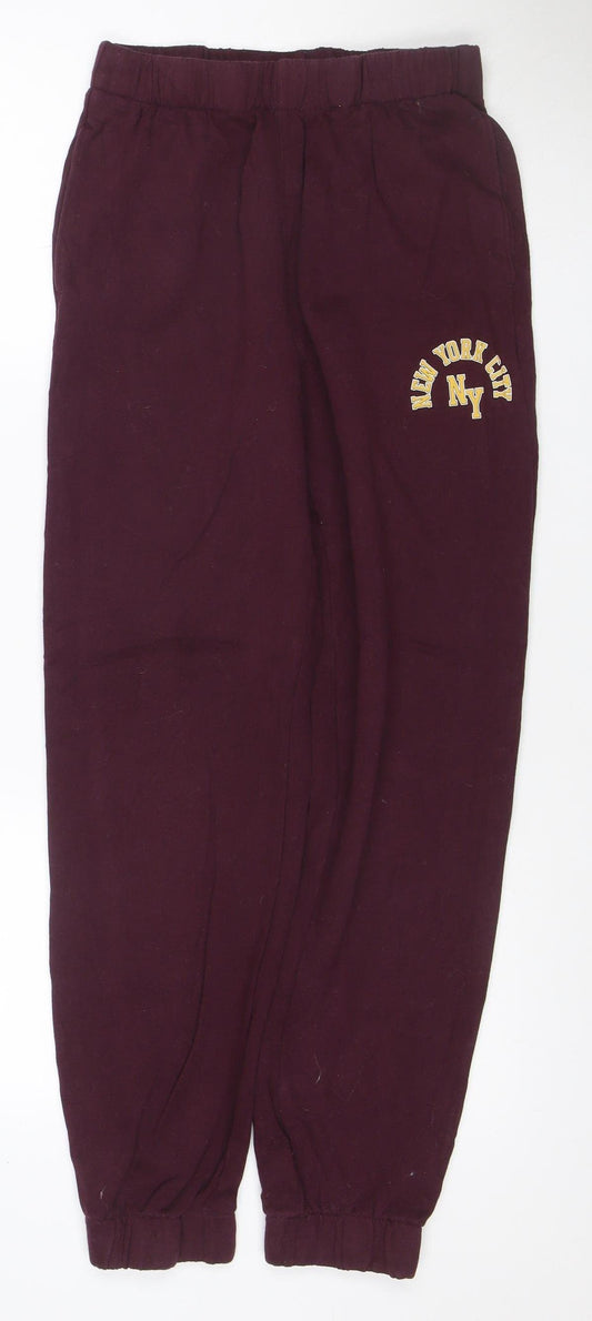 Hollister Women Purple XS Ultra High-Rise NYC Logo Jogger Sweatpants