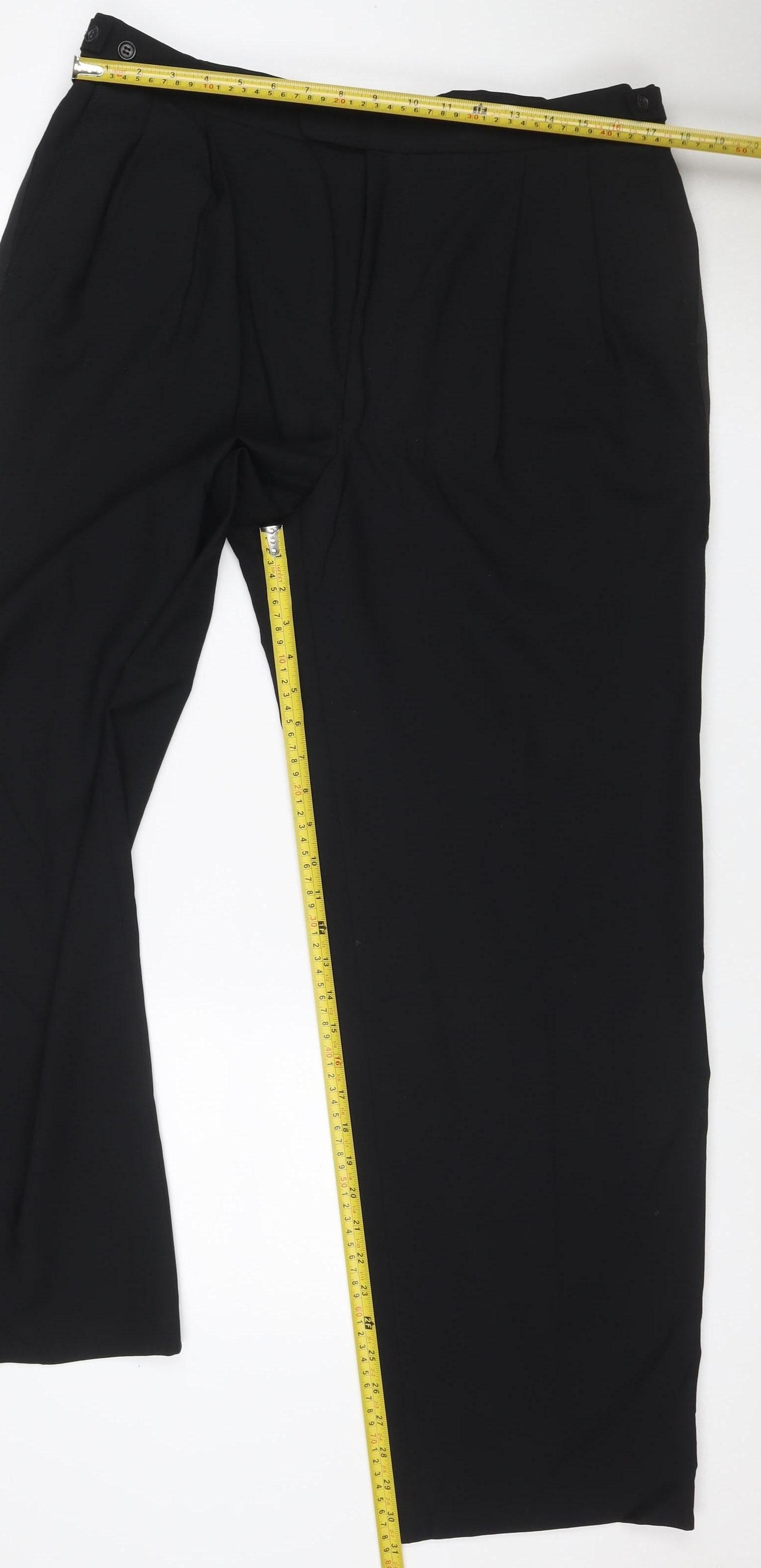 Marks & Spencer Women’s Black Size 20 Tall Wool Blend Dress Trousers