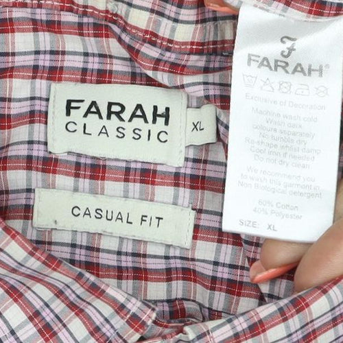 Farah Classic Men’s Multicoloured Check Short Sleeve Shirt XL