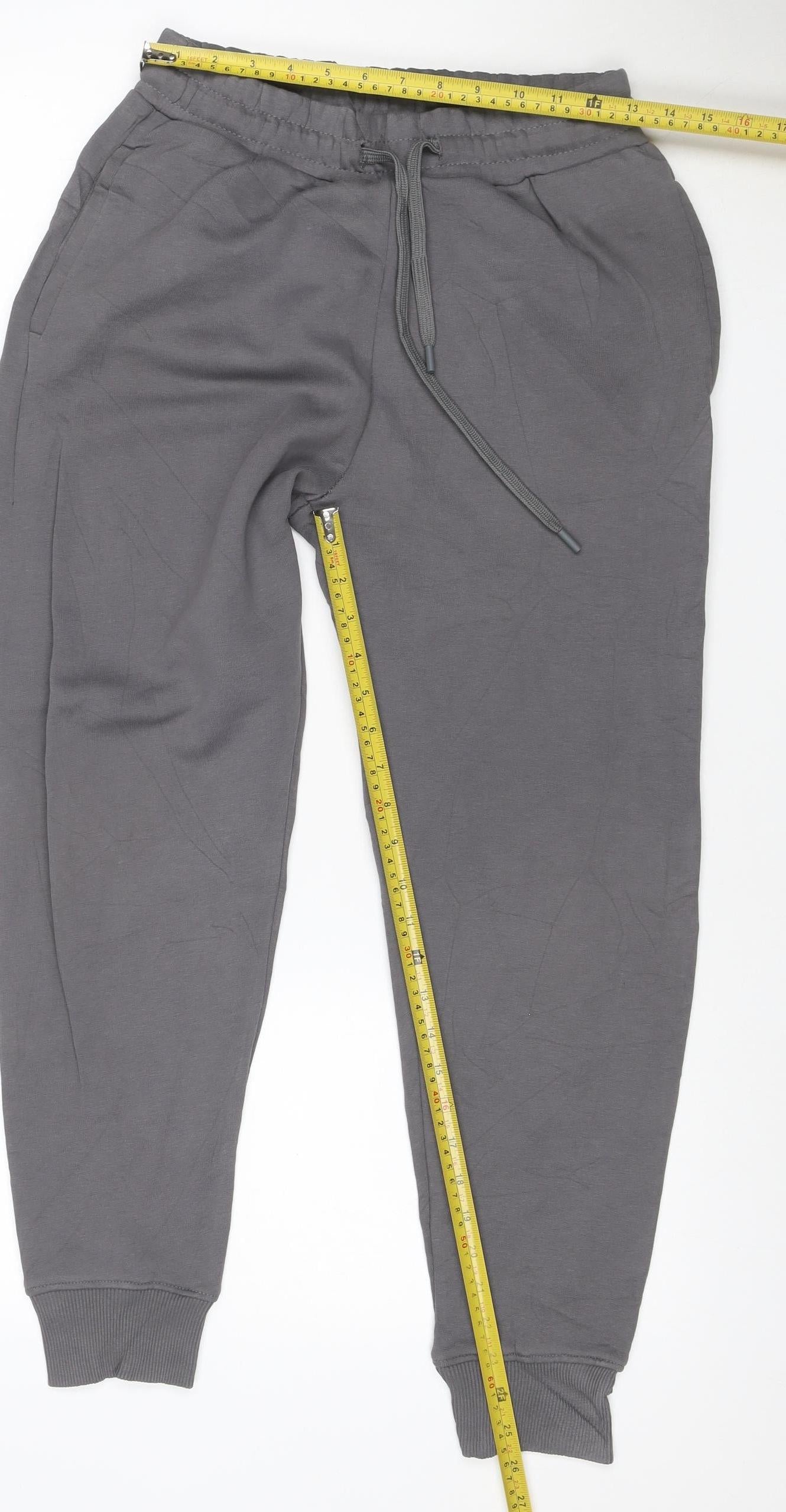 Zara Men Grey S Drawstring Tapered Jogger Activewear Trousers