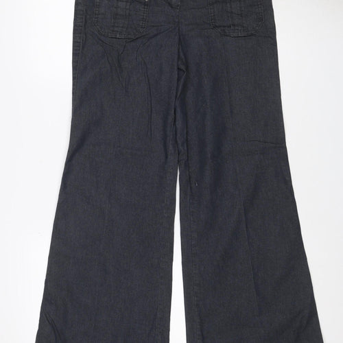 Next Women’s Black Size 18 Wide-Leg Cargo Jeans Button Fly