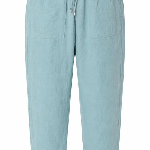 M&S Women Blue Size 14 Slim Lyocell Wide Leg Drawstring Trousers