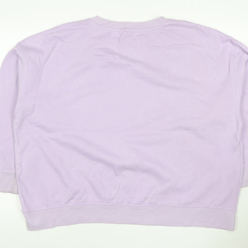 Disney Women’s Purple XS Stitch Graphic Pullover Sweatshirt Crew Neck