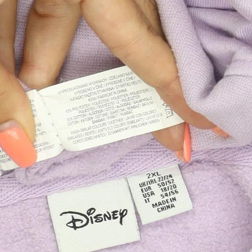 Disney Women’s Purple XS Stitch Graphic Pullover Sweatshirt Crew Neck