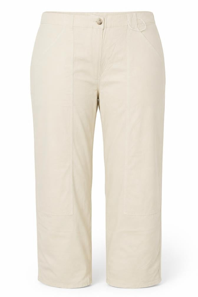 Marks and Spencer Women Ivory Size 22 Long Cargo Straight Trousers